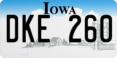 IA license plate DKE260