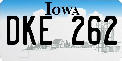 IA license plate DKE262