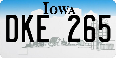 IA license plate DKE265
