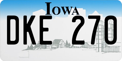 IA license plate DKE270