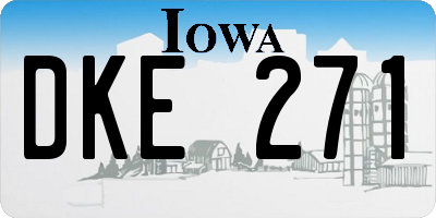 IA license plate DKE271