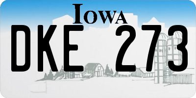 IA license plate DKE273