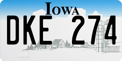 IA license plate DKE274