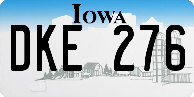 IA license plate DKE276