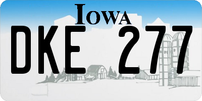 IA license plate DKE277