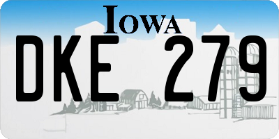 IA license plate DKE279