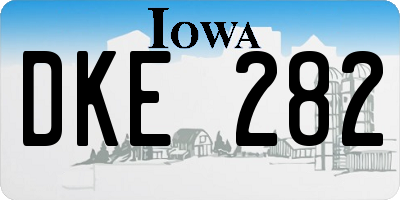 IA license plate DKE282