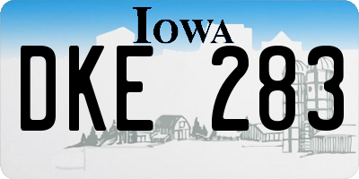 IA license plate DKE283
