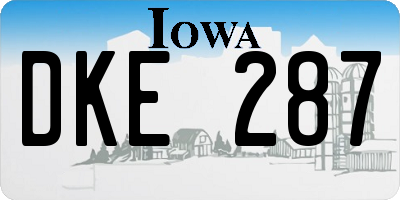 IA license plate DKE287