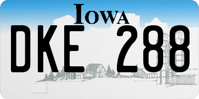 IA license plate DKE288