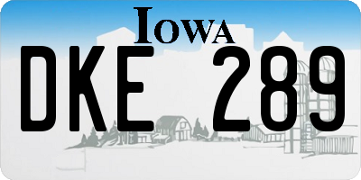IA license plate DKE289