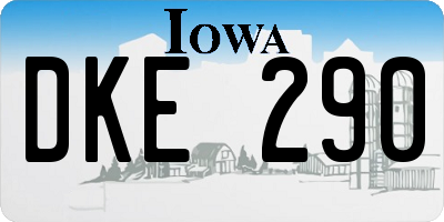 IA license plate DKE290