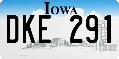 IA license plate DKE291