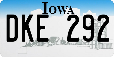 IA license plate DKE292