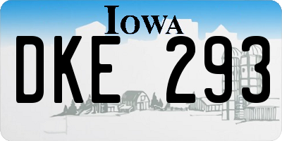 IA license plate DKE293
