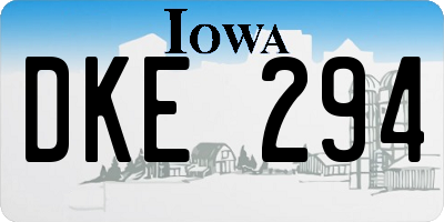 IA license plate DKE294