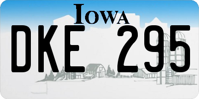 IA license plate DKE295
