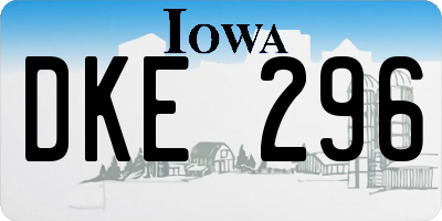 IA license plate DKE296