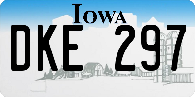 IA license plate DKE297