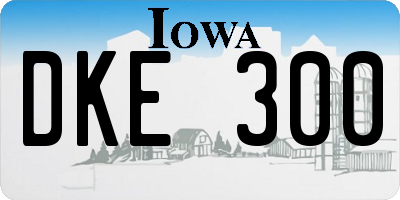 IA license plate DKE300