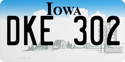 IA license plate DKE302