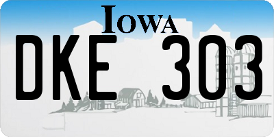 IA license plate DKE303