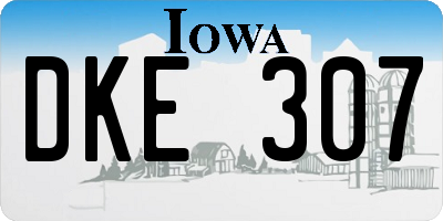 IA license plate DKE307