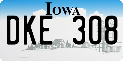 IA license plate DKE308