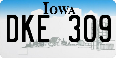 IA license plate DKE309