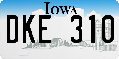 IA license plate DKE310