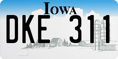 IA license plate DKE311