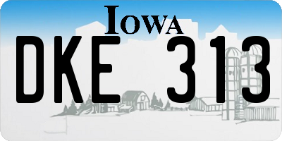 IA license plate DKE313