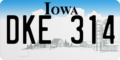 IA license plate DKE314