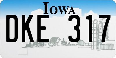 IA license plate DKE317