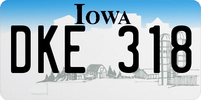 IA license plate DKE318