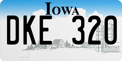 IA license plate DKE320