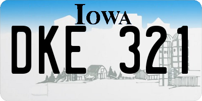 IA license plate DKE321