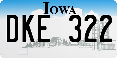 IA license plate DKE322