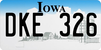 IA license plate DKE326
