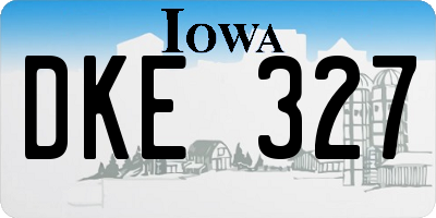 IA license plate DKE327