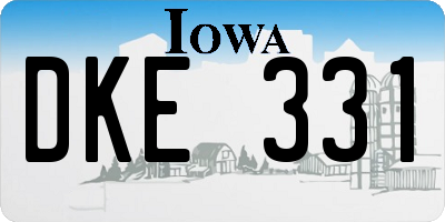 IA license plate DKE331