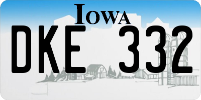 IA license plate DKE332