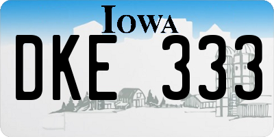 IA license plate DKE333