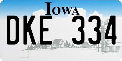 IA license plate DKE334