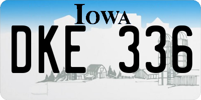 IA license plate DKE336