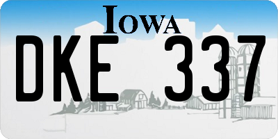 IA license plate DKE337