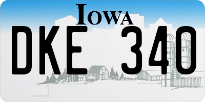 IA license plate DKE340