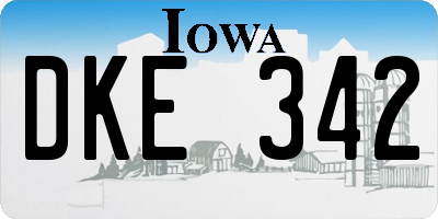 IA license plate DKE342