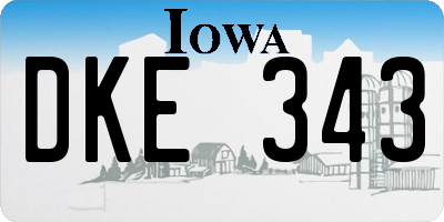 IA license plate DKE343
