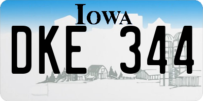 IA license plate DKE344